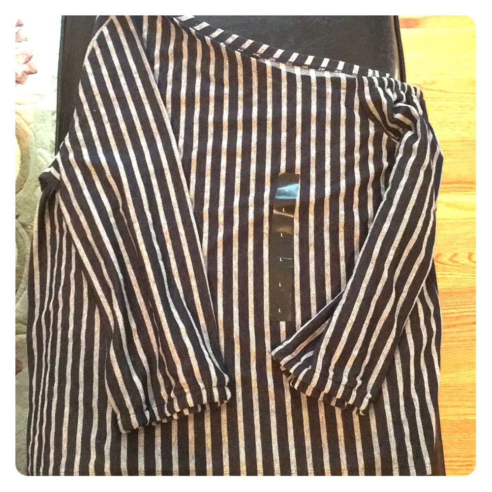 Banana republic striped navy and white shirt